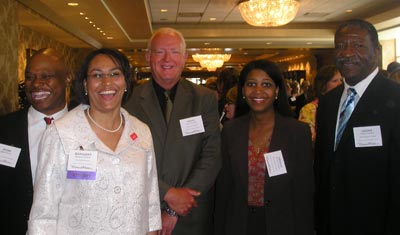 Eddie Hewitt, Margaret Hewitt VP of Construction at University Hospitals, Steve Standley of UH, Gwenay Conoglio and Lonnie Coleman of the President's Council